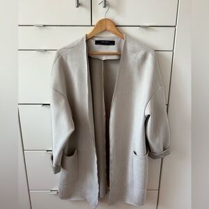 Zara Women's Beige Open Front Blazer Size Medium